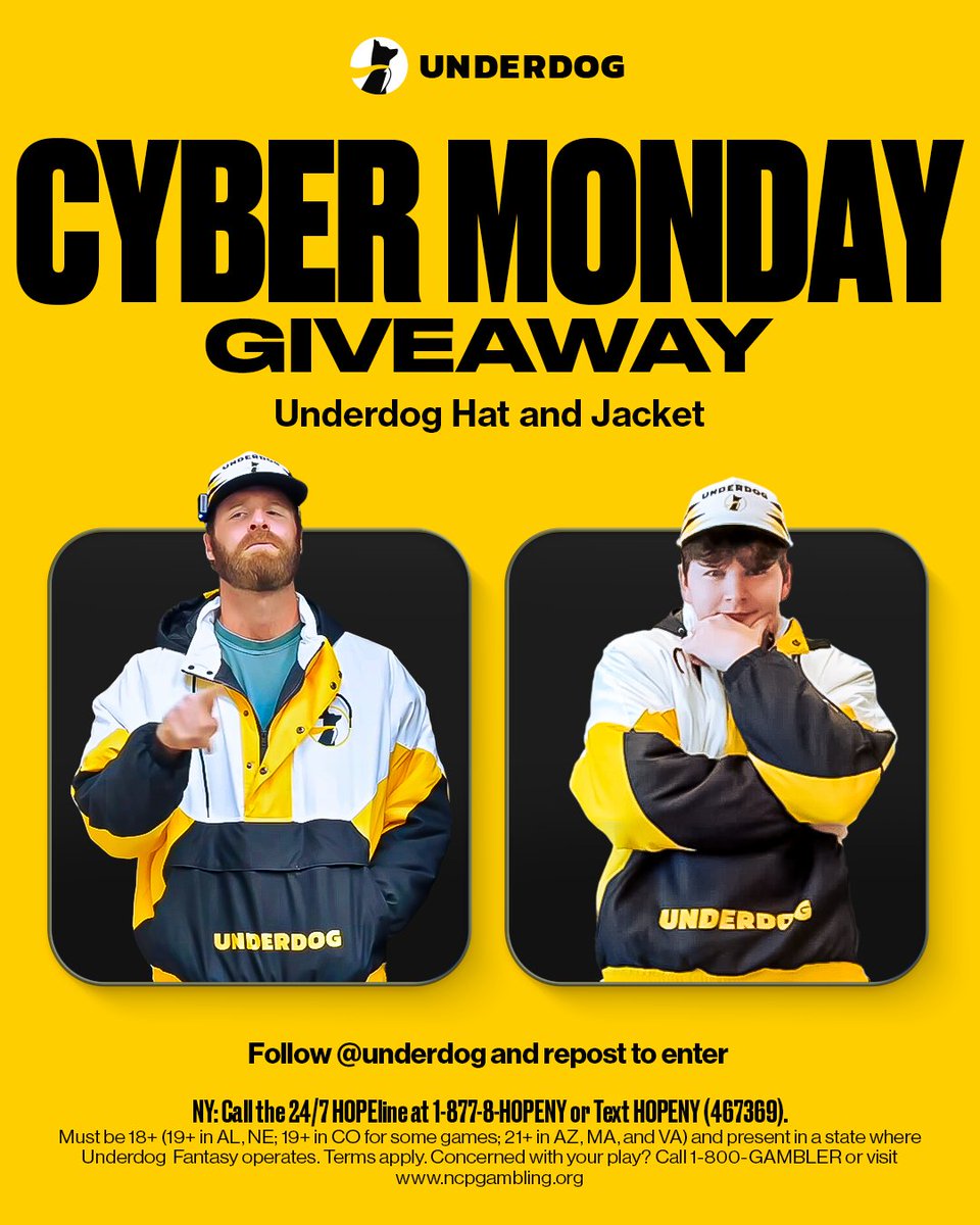 🚨 EXCLUSIVE MERCH GIVEAWAY 🚨

5 people who repost this and follow us will win an Underdog hat and jacket combo 🔥