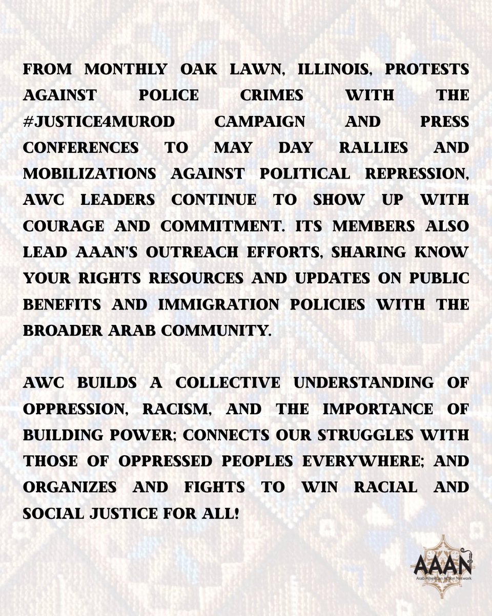 aaanmarkaz's tweet image. This Giving Tuesday invest in the leadership development of Arab women building power for our communities by donating at bit.ly/donateaaan.

#GivingTuesday #ArabWomensCommittee #CommunityPower #GrassrootsOrganizing #ImmigrantRights #ArabAmericanCommunity #WomenLeaders