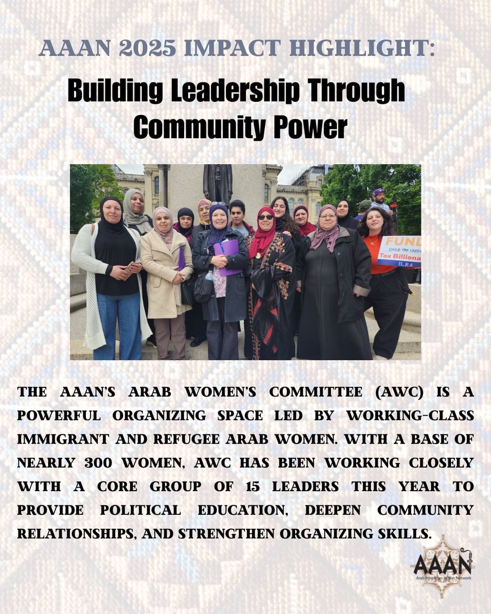 aaanmarkaz's tweet image. This Giving Tuesday invest in the leadership development of Arab women building power for our communities by donating at bit.ly/donateaaan.

#GivingTuesday #ArabWomensCommittee #CommunityPower #GrassrootsOrganizing #ImmigrantRights #ArabAmericanCommunity #WomenLeaders