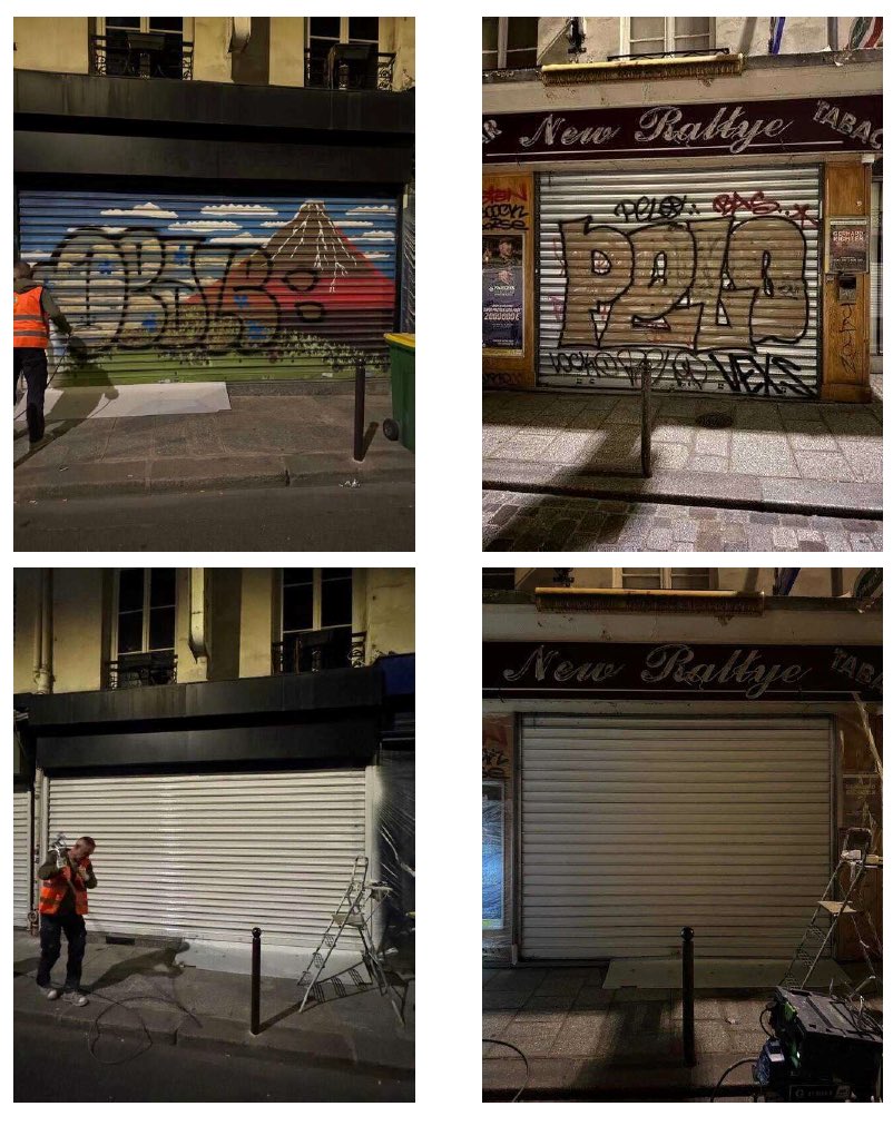 MParisCentre's tweet image. De grandes opérations de nettoyage des rideaux métalliques sont réalisées pendant la nuit, depuis plusieurs semaines et jusque fin décembre. 

↪️ Ici, rue d’Aboukir dans le 2e. 

Nous remercions les équipes de la propreté de Paris qui permettent cela. 👷‍♂️