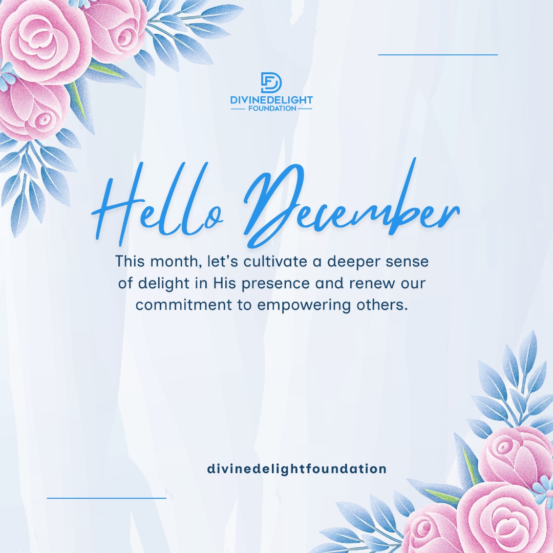DivinedelightF's tweet photo. December is Here! 🎉

May this final month be wrapped in the peace, light, and Divine Delight of the season. Let's make every remaining day count for His glory.

Sending blessings from the Divine Delight Foundation!

#HelloDecember #DDFamily #GodsLight https://t.co/bb6Q4NARpA