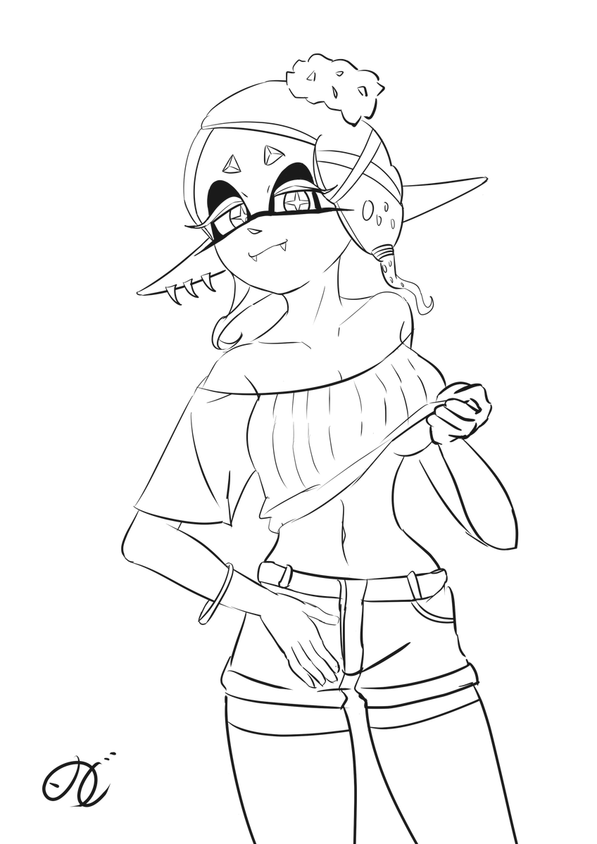 nodo_inkling's tweet image. 新しい左手デバイスを導入、まだ慣れないけれどこれで作業効率が上がりそうで嬉しい
試しに描いたウツホちゃん