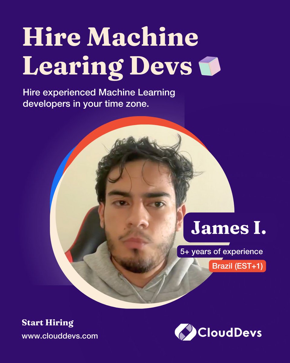 Clouddevs's tweet image. 👨‍💻 Looking for a Machine Learning developer?

With CloudDevs, match with top Machine Learning engineers and:

✅ Hire in 24 hours

✅ Save 60%

✅ Hire in your time zone

✅ Get started for free!

Hire experienced Machine Learning developers today at CloudDevs.com