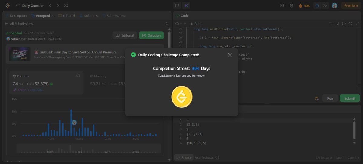 mystic_decoder's tweet image. Day 155                         

- Leetcode potd (watched video because checker function was hard to crack)    
- Interview Round  

Do connect and join the grind! 🔥

#nDaysOfCode #MERNStack #DSA #BuildInPublic #CodingJourney