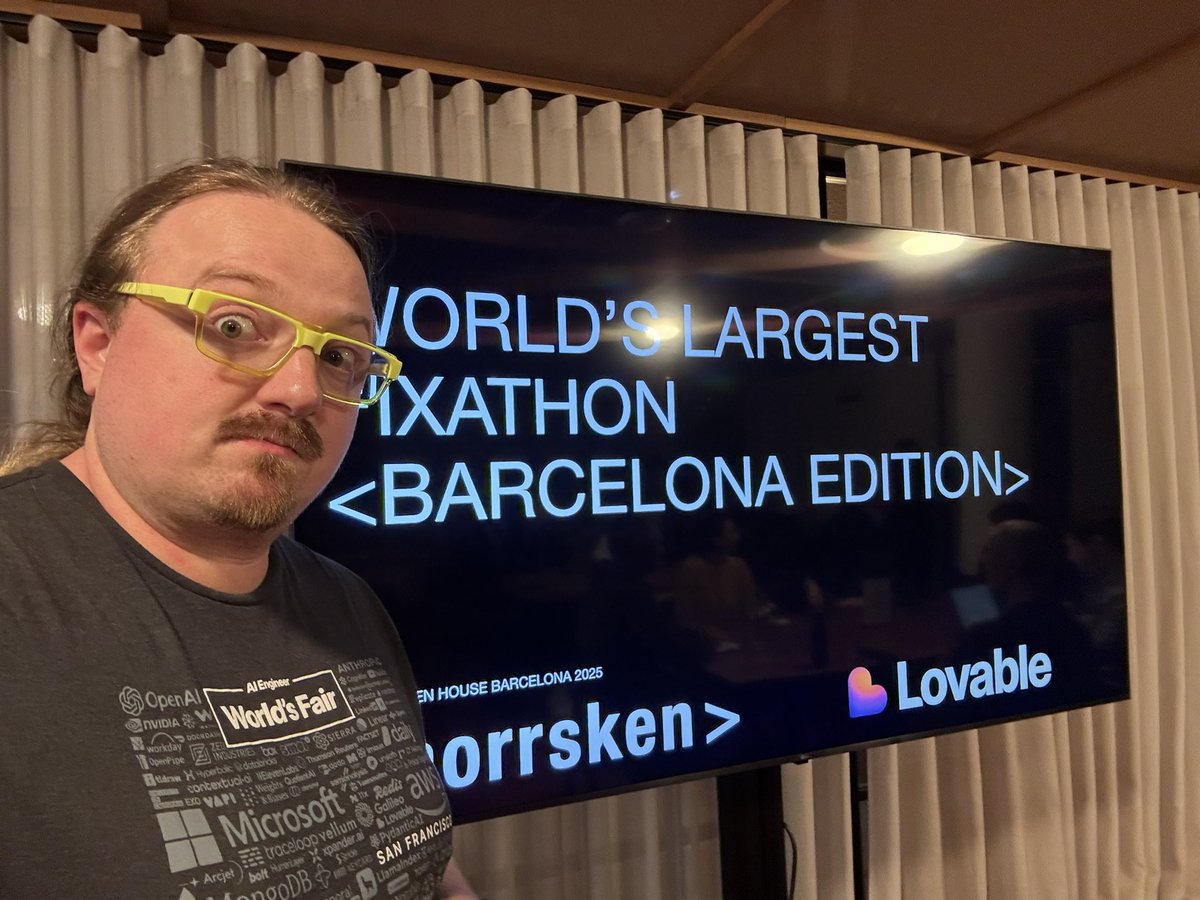 Excited for @norrsken_org fixathon in Barcelona 🥳
@norrskenBCN 

Elias from @Lovable team is showin