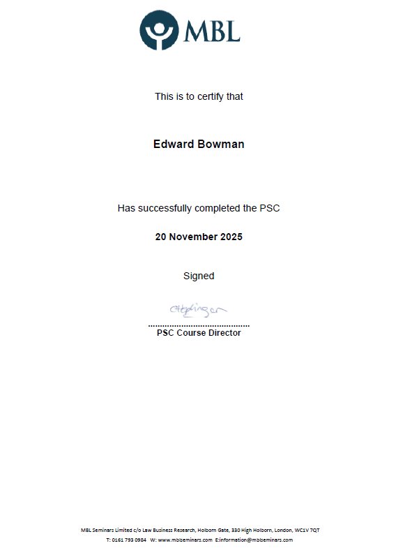 Kingsfords1880's tweet photo. We are pleased to share that Edward Bowman, one of our trainee solicitors, has successfully completed the Professional Skills Course (PSC)!

This accomplishment represents a key milestone on the path to qualification.

Please join us in congratulating Ed on this achievement! https://t.co/iaCCuzthRp