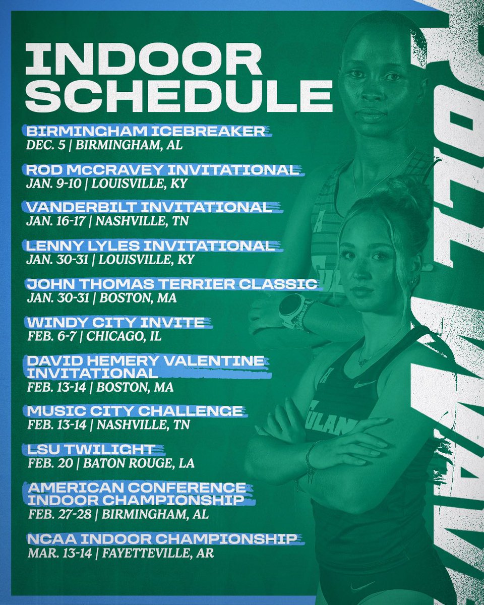 GreenWaveXCTF's tweet photo. 🟢 𝟐𝟎𝟐𝟓-𝟐𝟎𝟐𝟔 𝐓𝐑𝐀𝐂𝐊 𝐒𝐂𝐇𝐄𝐃𝐔𝐋𝐄 🔵

Oh and by the way IT’S MEET WEEK! 

#RollWave🌊 | #RunWave👟 | #TheStandard📈 https://t.co/mHbt1FUMqV