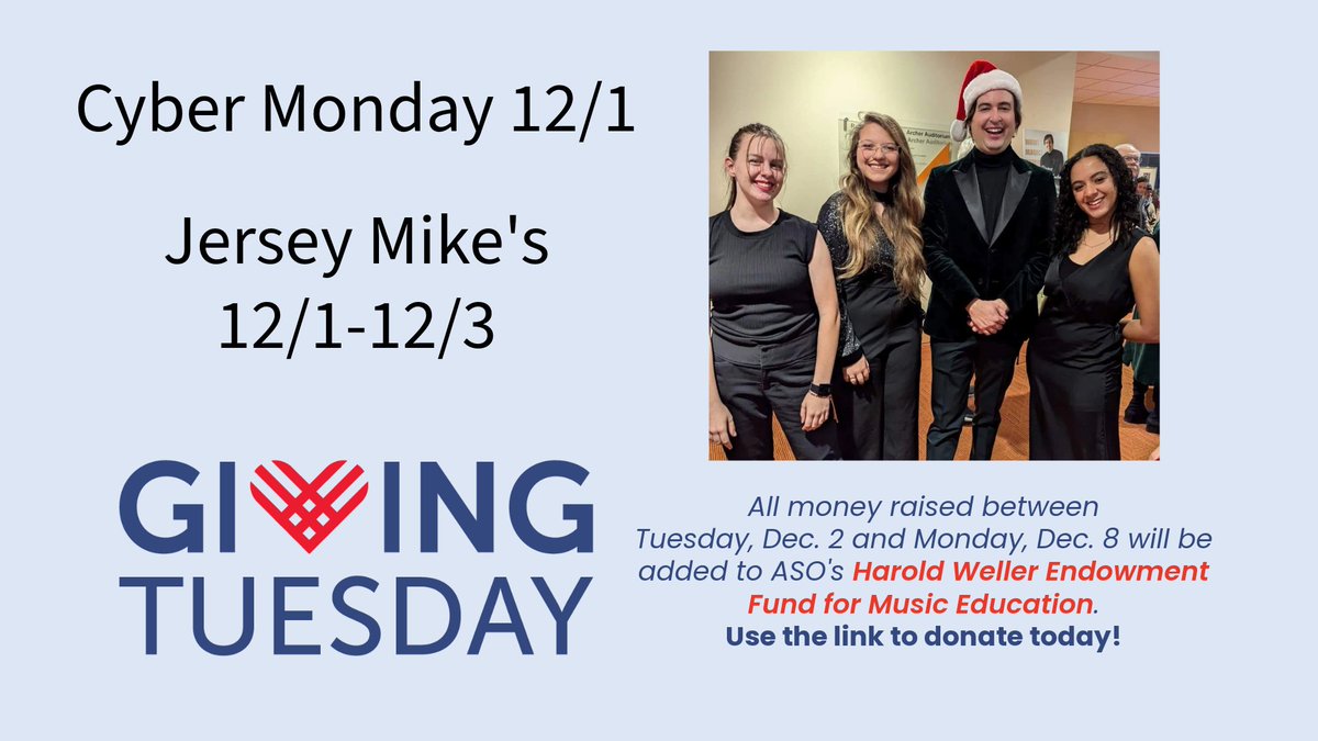 AshlandSymphony's tweet photo. Giving Tuesday 2025 - https://t.co/vb9PDuyjT7 https://t.co/3ohjcsPWxd