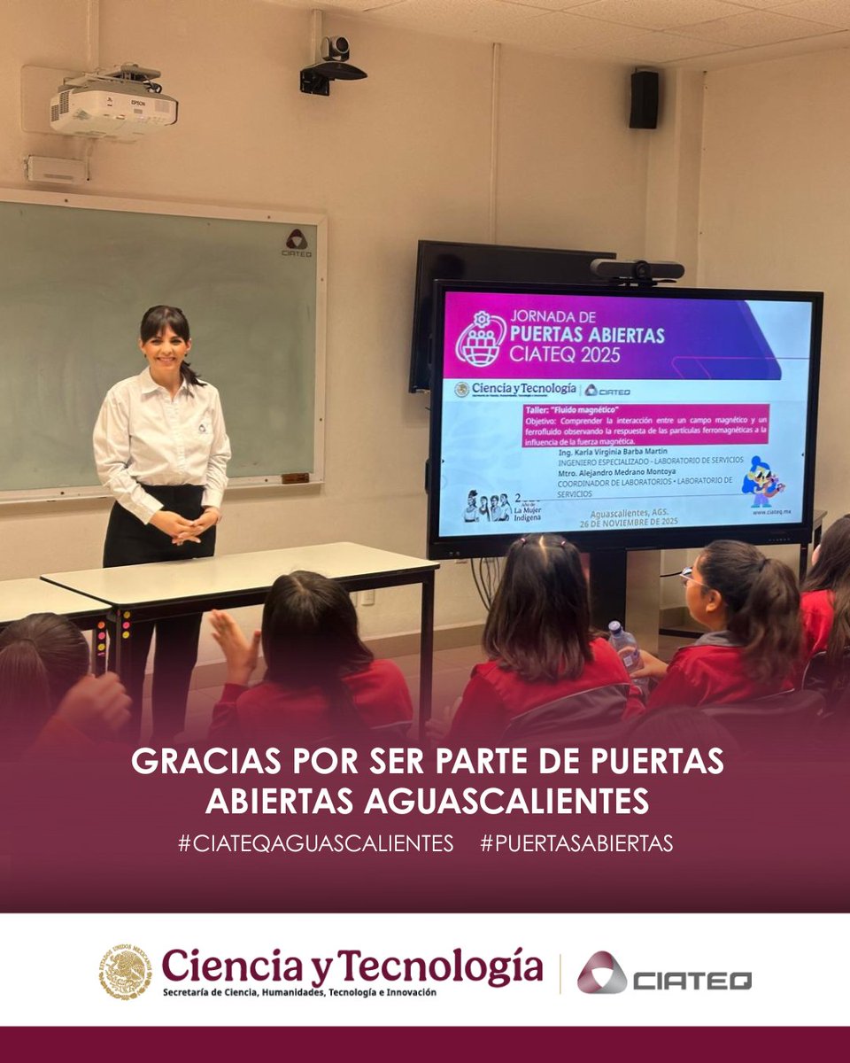 Niños de la primaria Felipe Ángeles vivieron una experiencia llena de ciencia, experimentos y diversión en nuestras Puertas Abiertas en CIATEQ Aguascalientes. 💡🧪✨