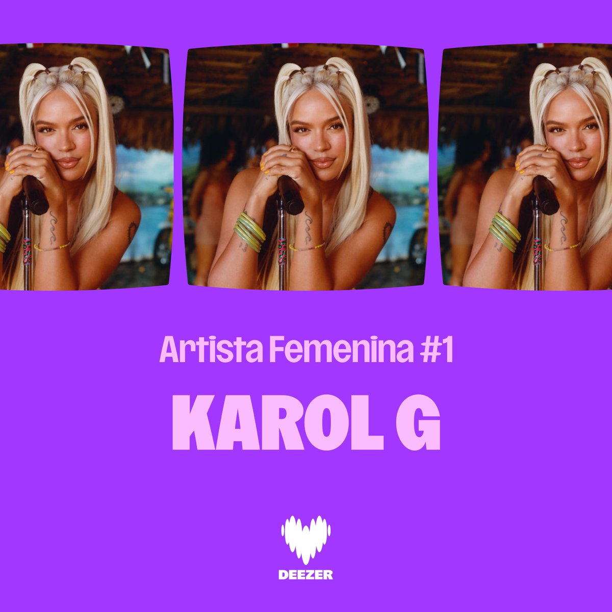🌴 @KarolG fue la artista femenina más escuchada en mi app en 2025 

¿Cuál fue la canción de Karol G que más escuchaste en 2025? #MyDeezerYear