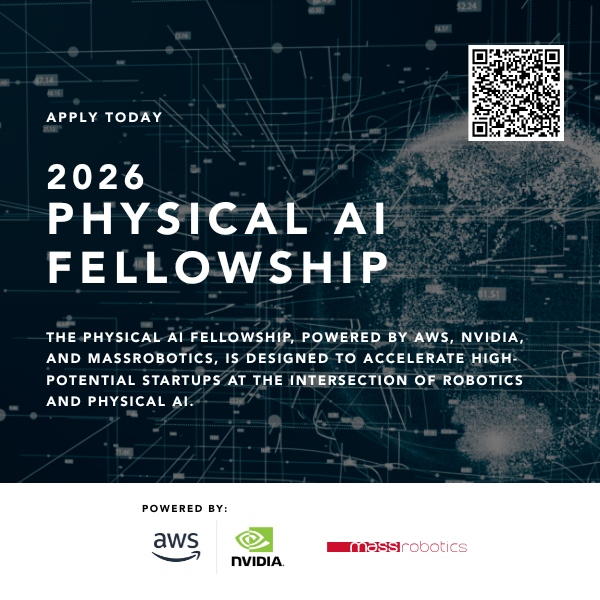 MassRobotics's tweet image. Applications are now open for the 2026 Physical AI Fellowship!

MassRobotics, together with @awscloud  and @nvidia  Inception, is excited to launch the next cohort of our 8-week virtual program supporting startups innovating at the intersection of AI and robotics.
Apply today:…