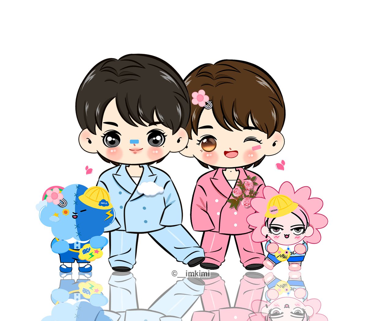 __imKimi2's tweet image. Feel free to use this art for your phone wallpaper/profile picture/header 💗💙
#ArrestandAction #skynani #hirunkit_ #skywongravee