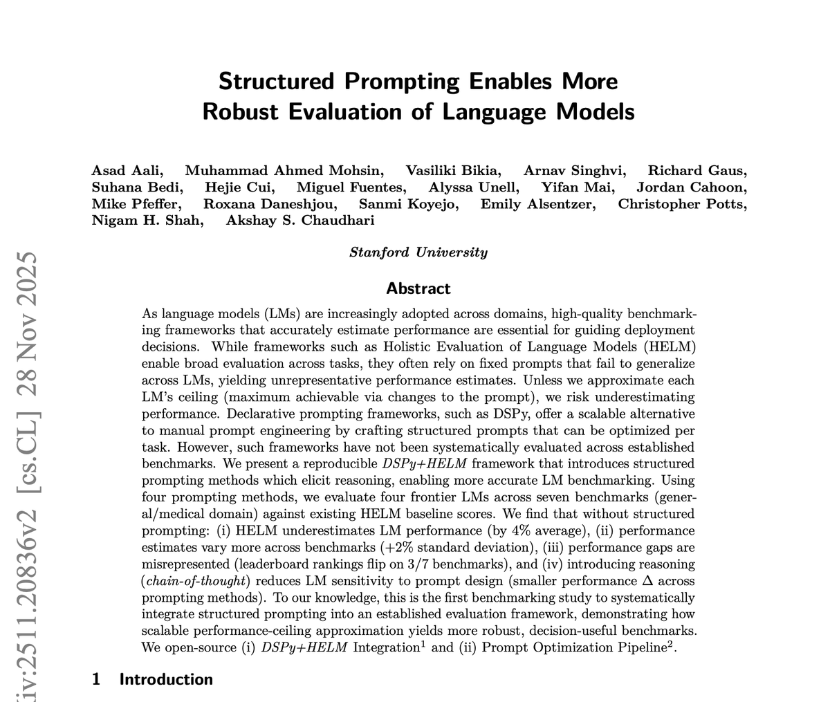 0xtotem's tweet image. Structured prompting is the easiest way to boost LM performance across benchmarks:

+4–5% accuracy on average -up to +10–12% on reasoning tasks
~90% of gains come just from adding CoT
and it cuts variance by ~2–4% so more stable outputs

@DSPyOSS, once again.