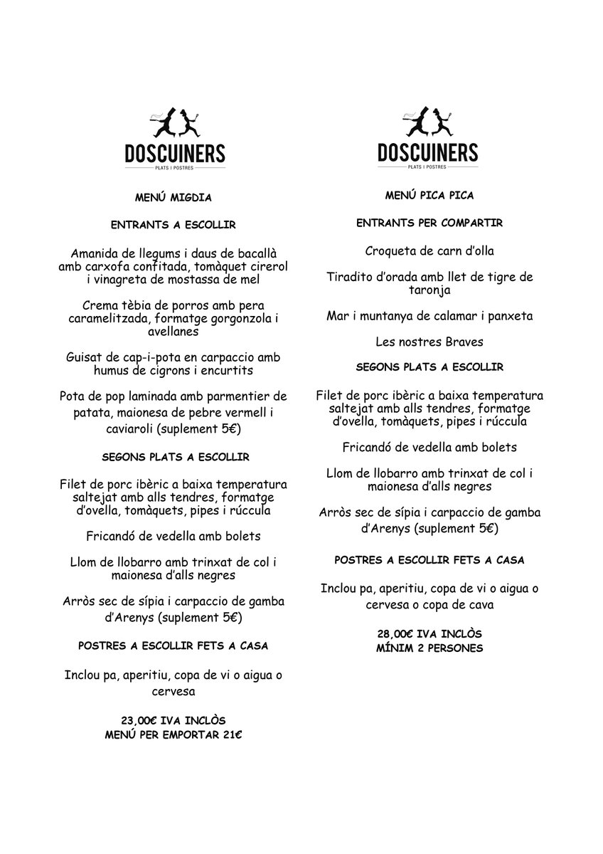 DosCuiners's tweet image. 😜COMENCEM DESEMBRE😍US ESPEREM🥄👩🏻‍🍳
📌doscuiners.com
#DosCuiners #Maresme #Mataró #Barcelona #gastronomia #Gourmet #foods #foodlovers #tapas #bcndelicatessen #comidasana #healthyfood #delicious #gourmetexperience #foodie #foodblogger #foodgasm #barcelonagram #enjoy