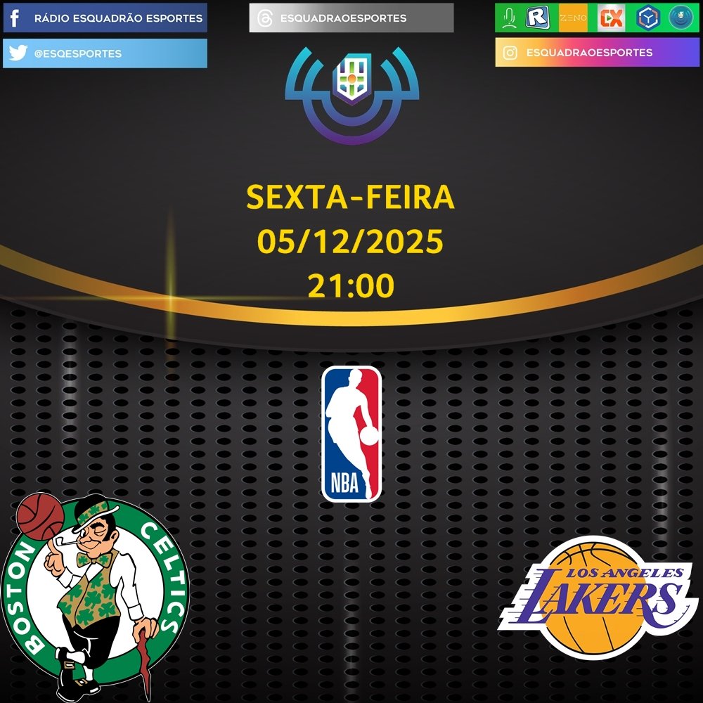 EsqEsportes's tweet photo. NO AR! Em https://t.co/wgHyDIttUE, https://t.co/ZXZxkV110l, ou pelos aplicativos CX Radio, RadiosNet ou da Esquadrão. #NBA #NHL #DifferentHere #LakeShow #NJDevils #VegasBorn #LALvsBOS #VGKvsNJD https://t.co/BnnPtZzFVG
