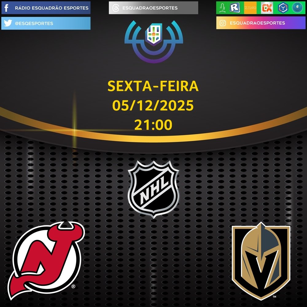EsqEsportes's tweet photo. NO AR! Em https://t.co/wgHyDIttUE, https://t.co/ZXZxkV110l, ou pelos aplicativos CX Radio, RadiosNet ou da Esquadrão. #NBA #NHL #DifferentHere #LakeShow #NJDevils #VegasBorn #LALvsBOS #VGKvsNJD https://t.co/BnnPtZzFVG