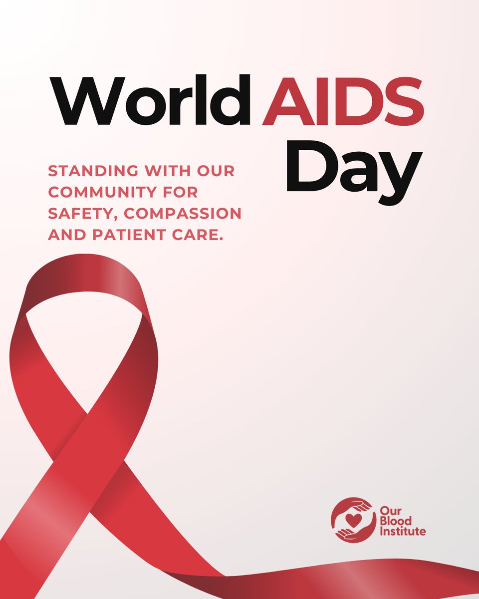 OurBloodInst's tweet image. Today, we join communities around the world in recognizing #WorldAIDSDay.❤️ 

🎗️We&apos;re proud to be part of a community that works every day to protect patients, ensure a safe blood supply and support hope through every donation.
#donateblood #savelives #obi