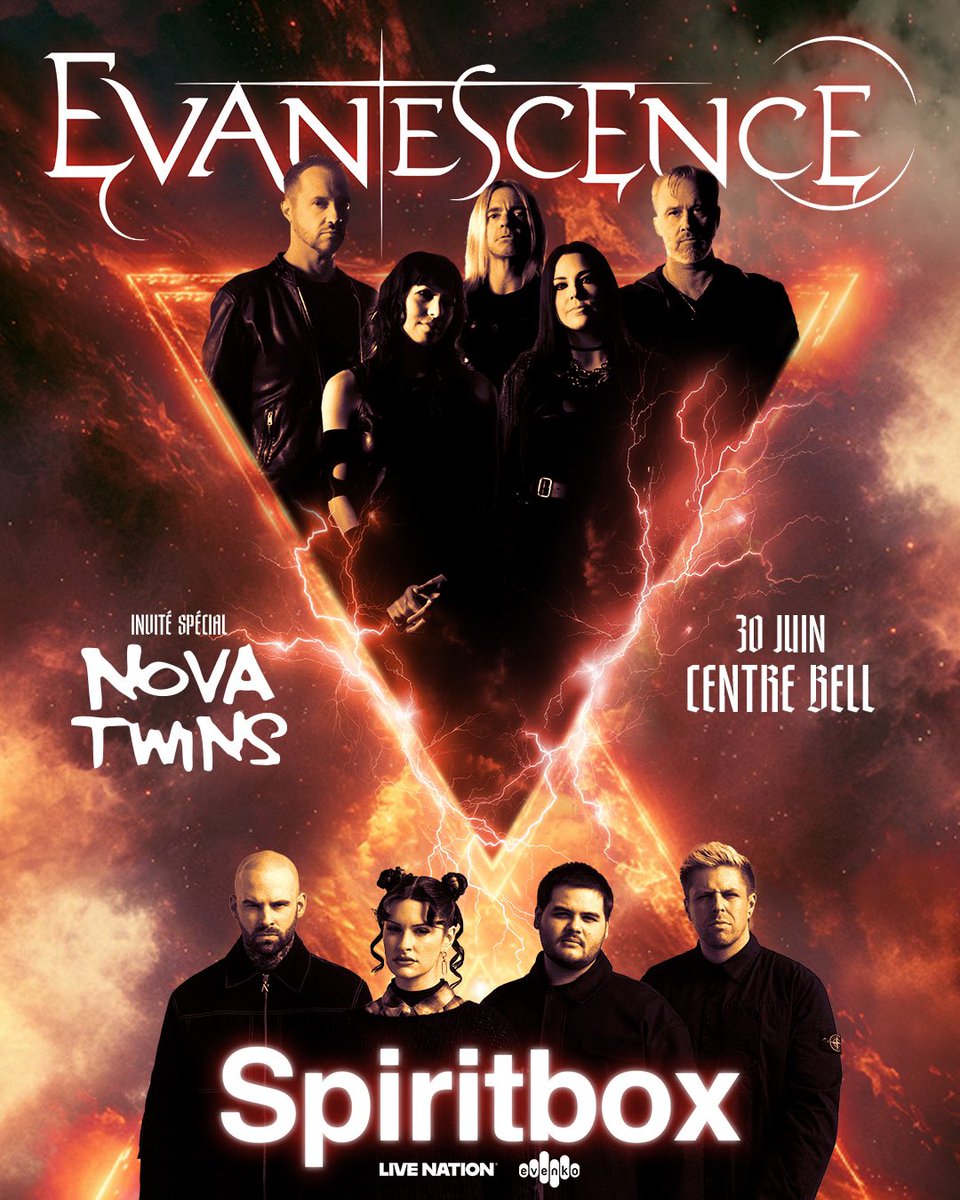 jonathanperron3's tweet photo. Evanescence et Spiritbox au Centre Bell le 30 Juin 2026! The Legendary #Evanescence with #Spiritbox performing at the #BellCenter on June 30th 2026! https://t.co/AlRMl9Nf6Q