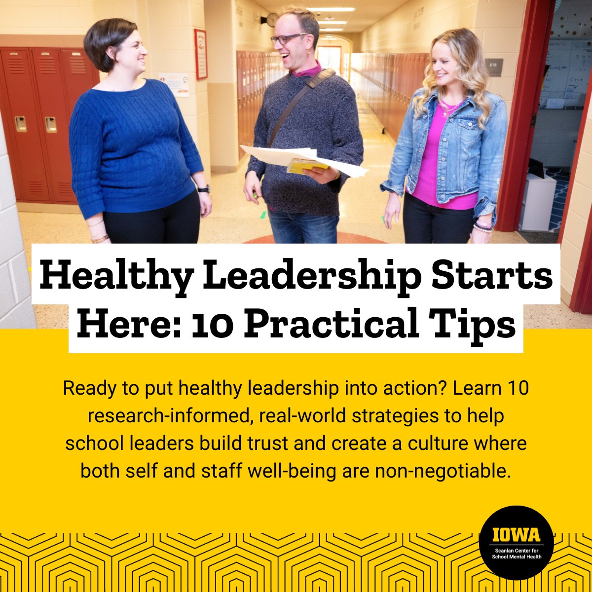 iowa_scsmh's tweet photo. Healthy leaders don��t just talk about well-being. They practice it. ✨ 

See how small, daily actions can shape a culture of health and trust in your school. 👉 Read Part 2 of our Healthy Leadership series: https://t.co/ypv0JImDJa https://t.co/w5rPyziRLc