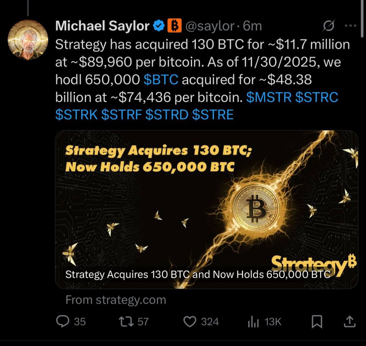 drcripto7's tweet photo. 🔥 Michael Saylor faz mais uma compra agressiva de Bitcoin!
📌 A Strategy adquiriu 130 BTC por aproximadamente US$ 11,7 milhões, pagando cerca de US$ 89.960 por unidade.
#DrCripto #Opressor #Bitcoin #MichaelSaylor #BTC #Institucional #CriptoNews #Acumulação #CryptoBrasil #MercadoCripto #SmartMoney #HalvingCycle