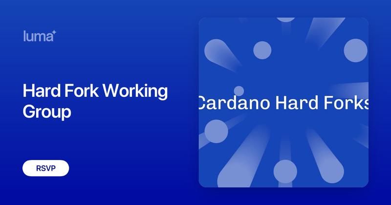 IntersectMBO's tweet image. Want to discuss Cardano&apos;s next upgrade? 🍴

Join the Hard Fork Working group Tuesday 2nd Dec 3pm UTC
luma.com/rdie2k6u?tk=ea…

This group has been re-launched under @intersecttsc and commences this week to discuss a proposed scope for the next Cardano upgrade

Join👇