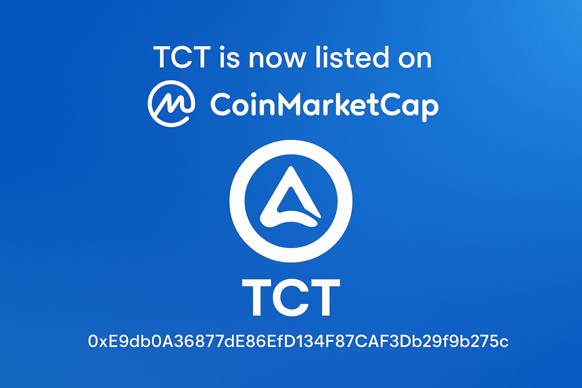 $TCT just hit <a href="/CoinMarketCap/">CoinMarketCap</a> 

The momentum is real  the community, the tech, and the listings are all aligning. 

This is just the beginning 🔥🔥