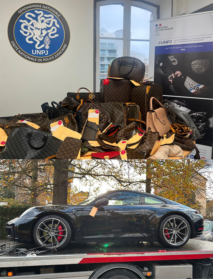 #CriminalitéOrganisée ❌ Les #gendarmes de l'UNI et de l'#UNPJ démantèlent un réseau serbe de blanchiment d'argent et d’acquisitions immobilières frauduleuses :
➡️ 11 biens immobiliers saisis 🏡
➡️ 5 véhicules 🚗 et + de 330 objets de luxe 👜saisis
➡️ 7 individus interpellés ⚖️