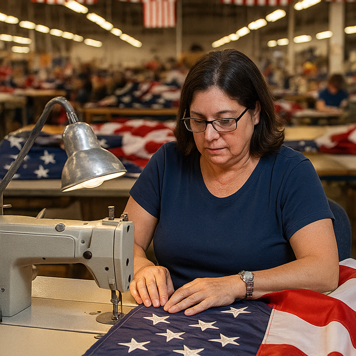 FMAA_USA's tweet photo. Choosing a Made in the USA flag supports American workers and craftsmanship. Look for the FMAA Seal—your guarantee of 100% U.S.-made pride! 🇺🇸 https://t.co/cOVvGeFEiT