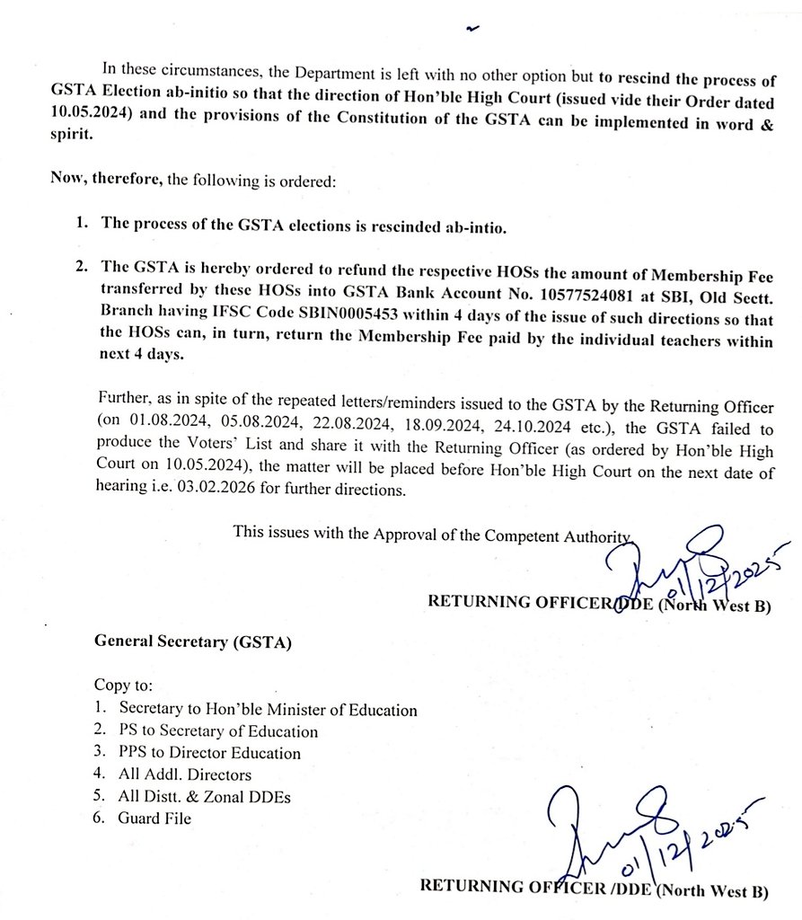 GSTA ELECTION POSTPONED