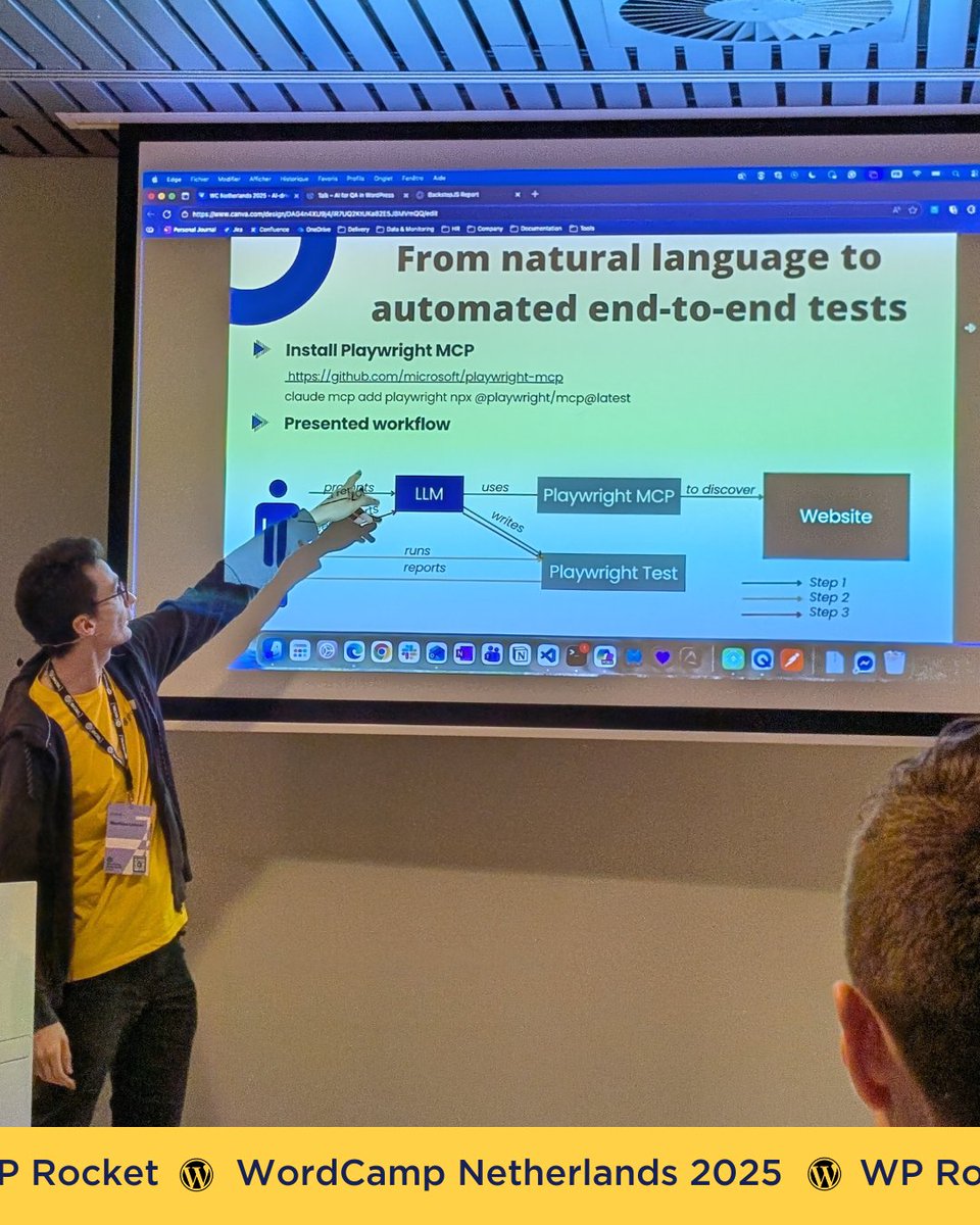 wp_rocket's tweet image. A few highlights from @WordCampNL 🇳🇱 (and its venue already decked out for Christmas 🎄)

Mathieu, our VP of Engineering, gave a talk on AI-driven QA with Playwright MCP, explaining how we&apos;re teaching AI to control browsers and create end-to-end tests that don&apos;t require constant…