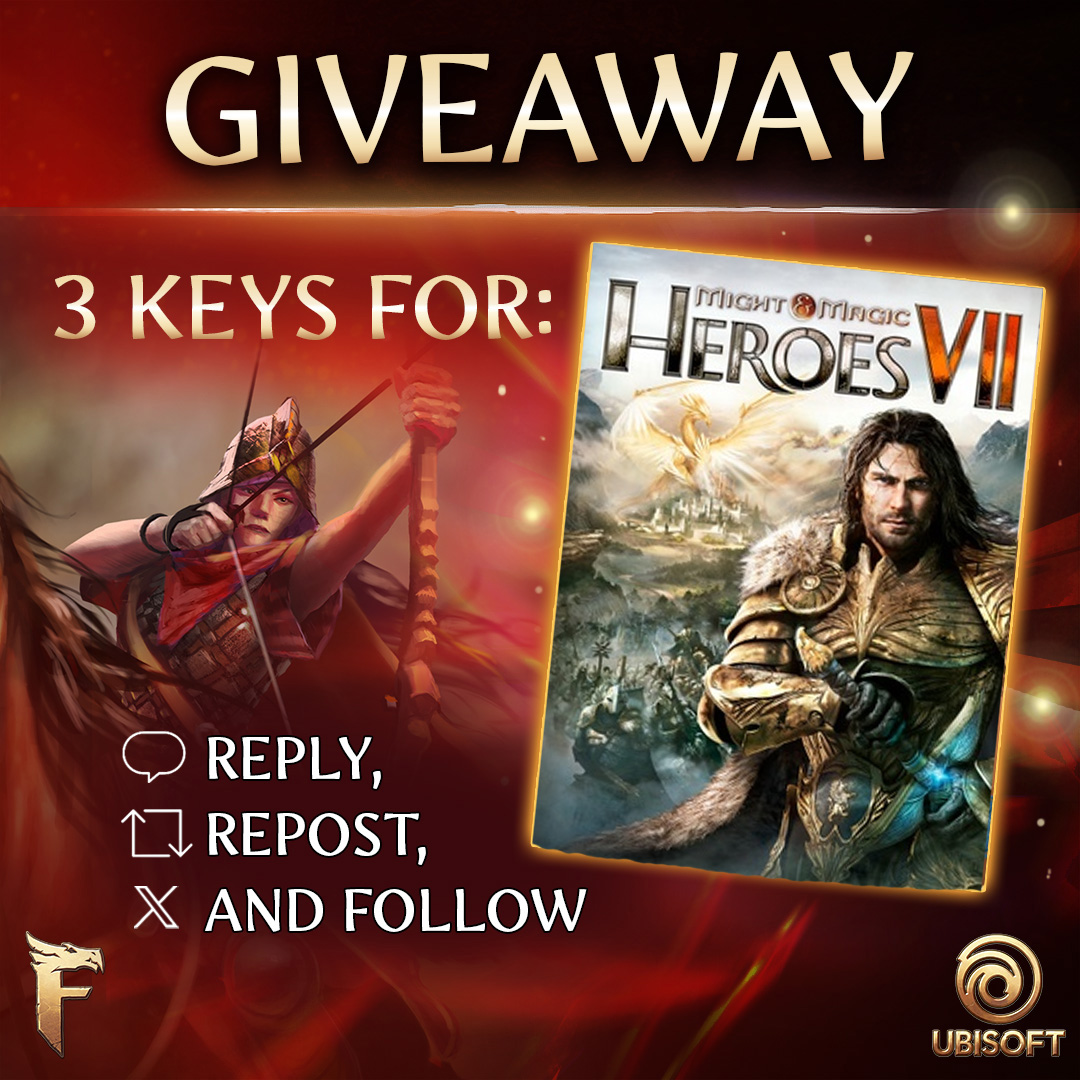 Another week... another GIVEAWAY! 🎁 

This time: 3 PC keys for Might &amp; Magic Heroes VII.
Build armies, conquer kingdoms, and outsmart your enemies in this classic turn-based strategy game!
Who's ready to claim victory? 🎮

💬 Reply 
🔁 Repost 
✅ Follow 
…for your chance to