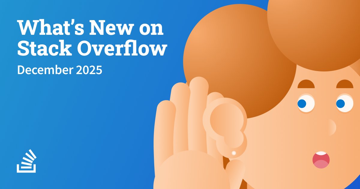 StackOverflow's tweet image. The last month of the year is a busy time, and here at Stack Overflow, we haven&apos;t stopped rolling out new features to benefit our global community of users! From our bidirectional MCP Server, expanded access to a new question type, a long requested community ask to make copying…