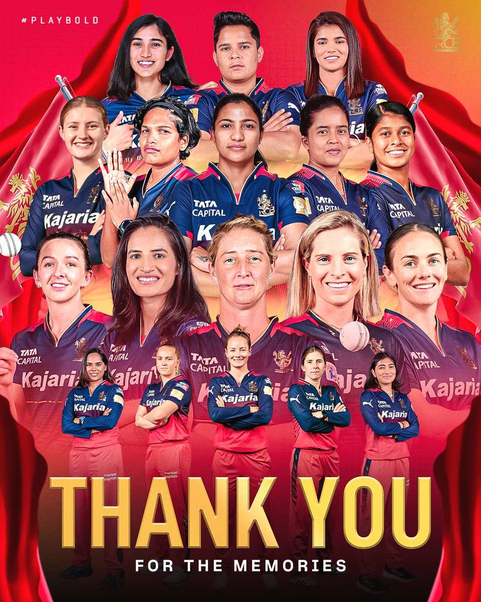 RCBTweets's tweet image. 𝗬𝗲𝗮𝗿𝘀 𝗳𝗿𝗼𝗺 𝗻𝗼𝘄, 𝘄𝗵𝗲𝗻 𝗼𝘂𝗿 𝘀𝘁𝗼𝗿𝘆 𝗶𝘀 𝘁𝗼𝗹𝗱, 𝘆𝗼𝘂𝗿 𝗻𝗮𝗺𝗲𝘀 𝘄𝗶𝗹𝗹 𝗲𝗰𝗵𝗼, ‘𝗰𝗼𝘇 𝘆𝗼𝘂 𝗱𝗮𝗿𝗲𝗱 𝘁𝗼 𝗣𝗹𝗮𝘆 𝗕𝗼𝗹𝗱. 🌟

As you step into your next chapter, we wish you lots of success and growth. 🙌 

Once an RCBian, always an RCBian. ❤️‍🔥…