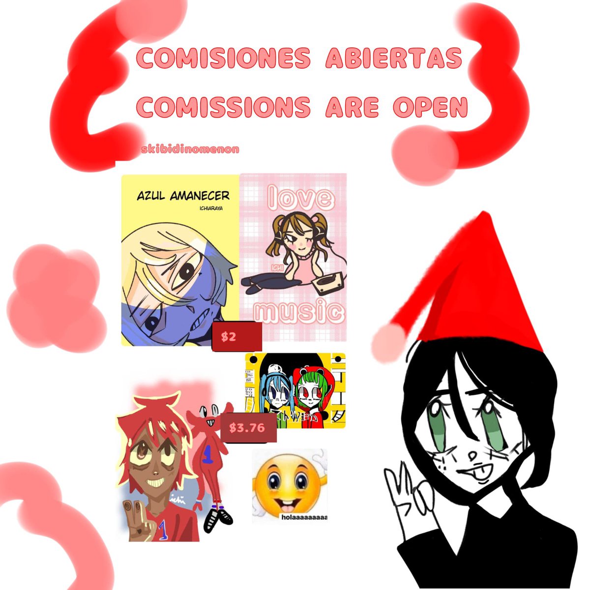 skibidinomenon's tweet image. COMISIONES ABIERTAS🪷⭐️

cualquier persona interesada me habla al privado, ojalá pudieran compartir!! :3

#comisionesabiertas #opencommissions #opencommission
