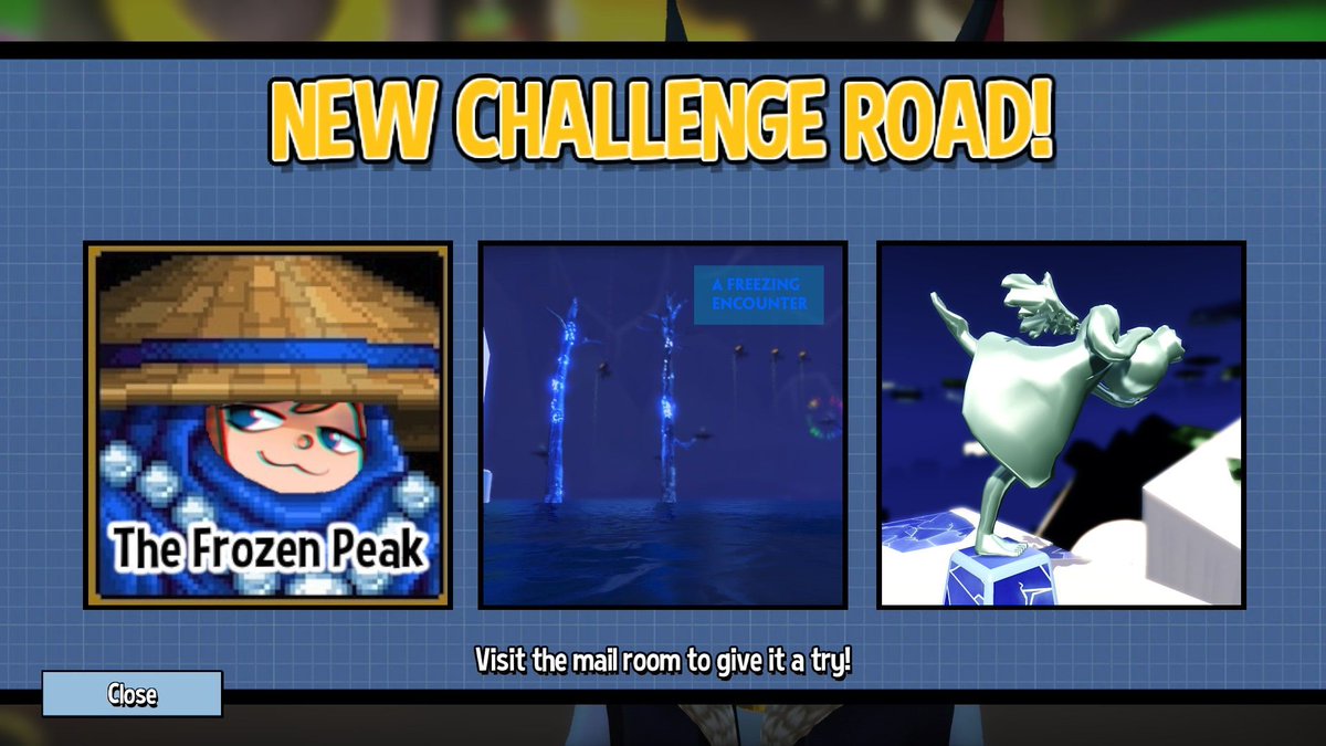 A new Challenge Road is now available!

Visit the mail room to give it a try!