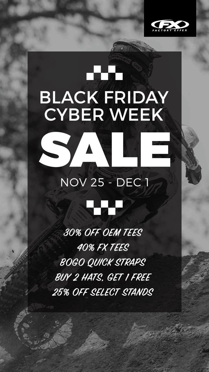 Cyber Sale ends today! 

factoryeffex.com