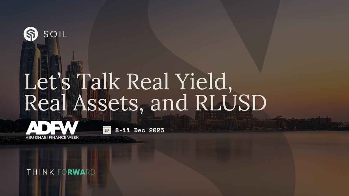 soil_farm's tweet image. Soil is coming to Abu Dhabi! 🇦🇪
We are attending #ADFW2025 to prove how we are &quot;Engineering the Capital Network&quot; by delivering institutional-grade yield.

The $SOIL core team will be there, including Jakub Bojan (CEO), Mike Maciuk (CMO), and Nick Motz (CIO).

Let’s connect. 🤝
