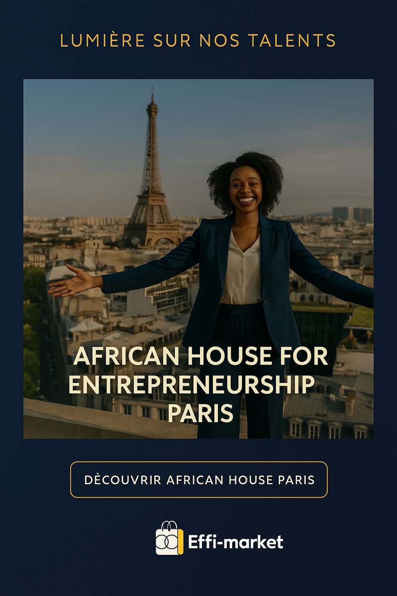 ✨ Lumière sur African House Paris
Un espace &amp; une communauté qui accompagnent les entrepreneurs africains en France/Europe :
Stratégie • Business • Export • Réseau • Facilitation de séjour.

🟢 Découvrez leur univers sur Effi-market : effi-market.com/store/african-…