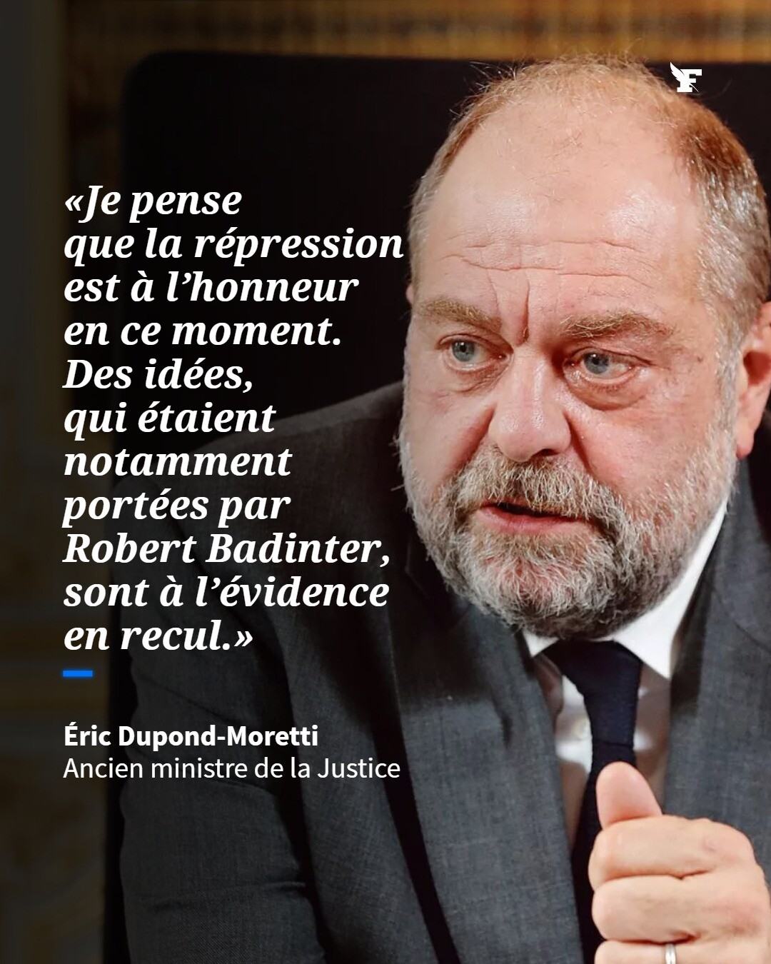 Éric Dupond-Moretti tacle la proposition de Gérald Darmanin sur la réforme de l’exécution des peines. →