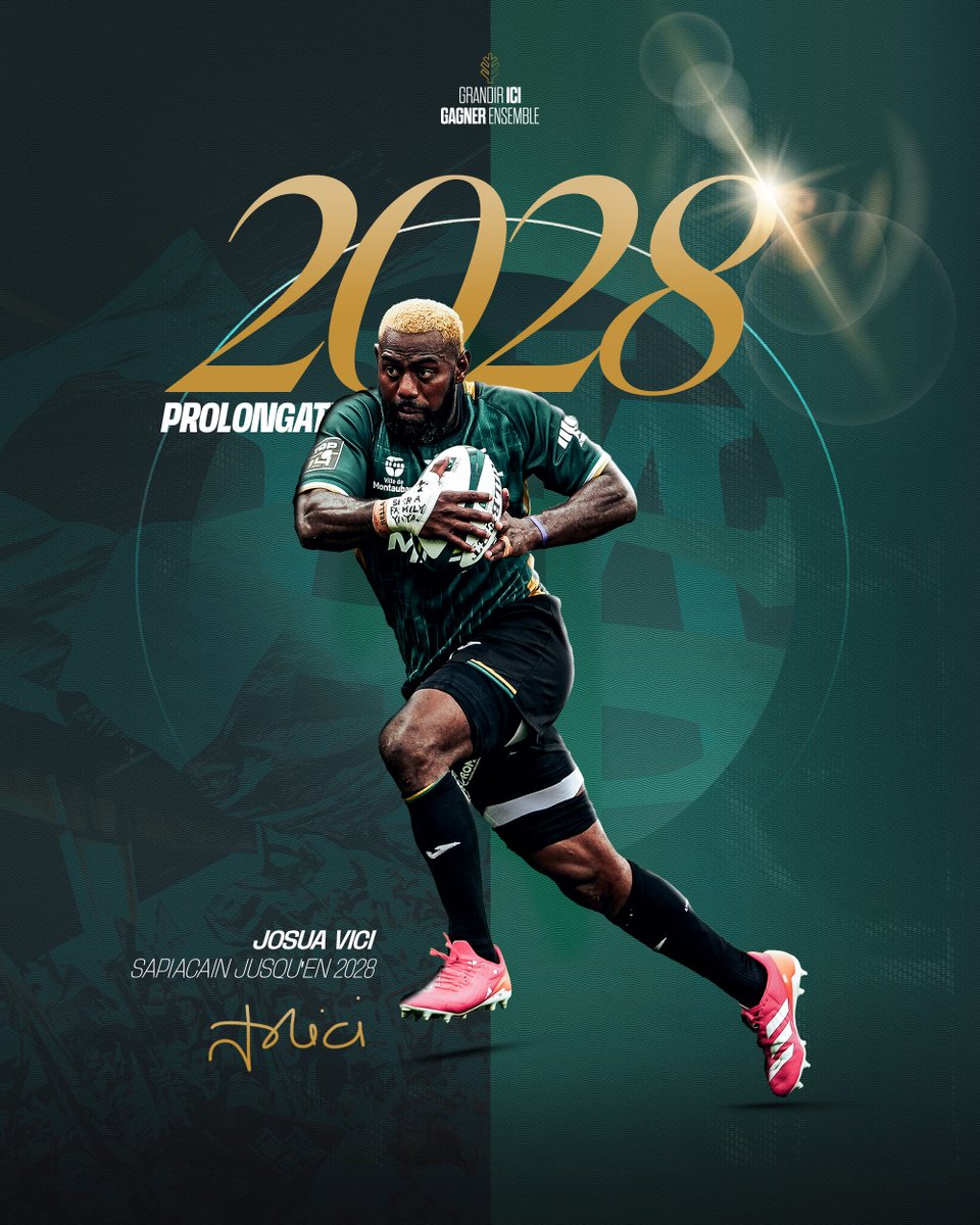 UsmSapiacRugby's tweet photo. 𝐏𝐑𝐎𝐋𝐎𝐍𝐆𝐀𝐓𝐈𝐎𝐍 - 𝐕𝐈𝐂𝐈 𝟐𝟎𝟐𝟖 ✍️

Josh prolonge l'aventure en 𝙑𝙚𝙧𝙩&amp;𝙉𝙤𝙞𝙧 jusqu'en 𝟐𝟎𝟐𝟖 ! 🟢⚫️

Félicitations 🔥

#AllezSapiac #GreenArmy https://t.co/DmcK9N4I6H