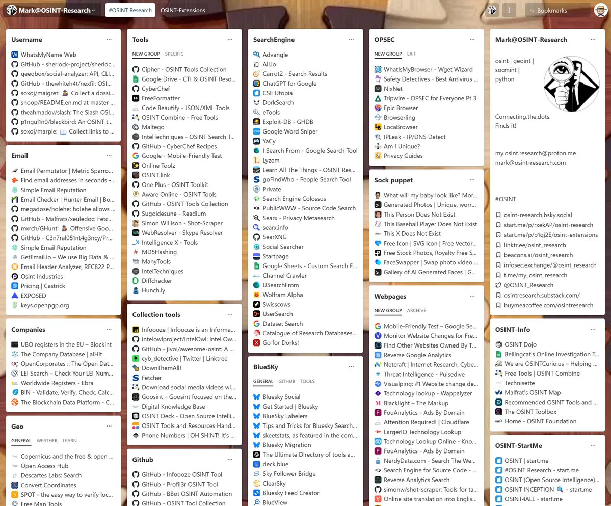 startme's tweet image. Wish you could keep all your OSINT tools in one view? This page pulls usernames, emails, search engines, OPSEC guides, and more into a single workspace. Explore, compare, and save what you need. start.me/p/rxekAP/osint…
 #OSINT #research