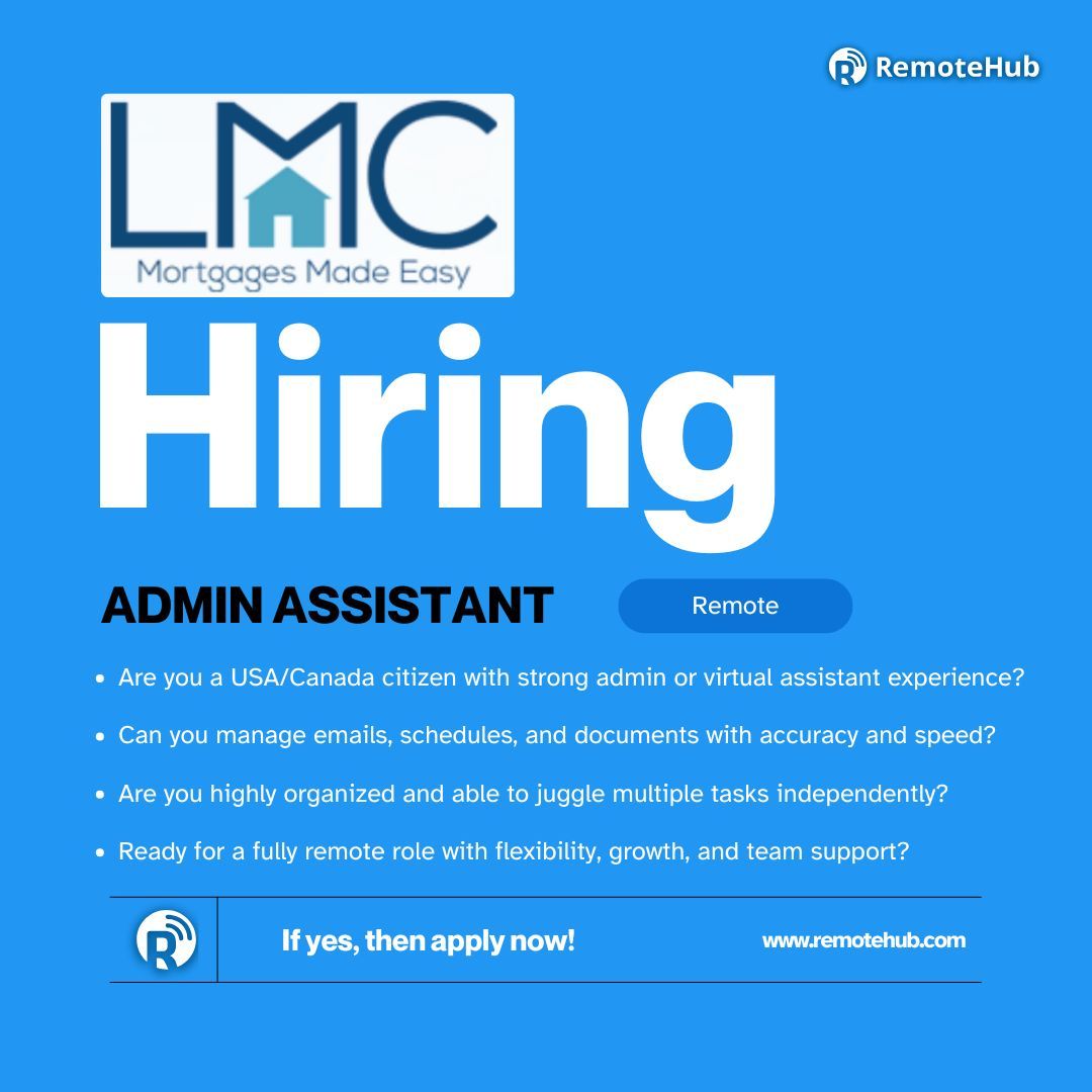 remotehub_com's tweet image. If yes, what are you waiting for?
Apply Now! 

remotehub.com/jobs/details/r… 
#AdminAssistant #VirtualAssistantJobs #RemoteJobs #USAJobs #CanadaJobs #HiringNow