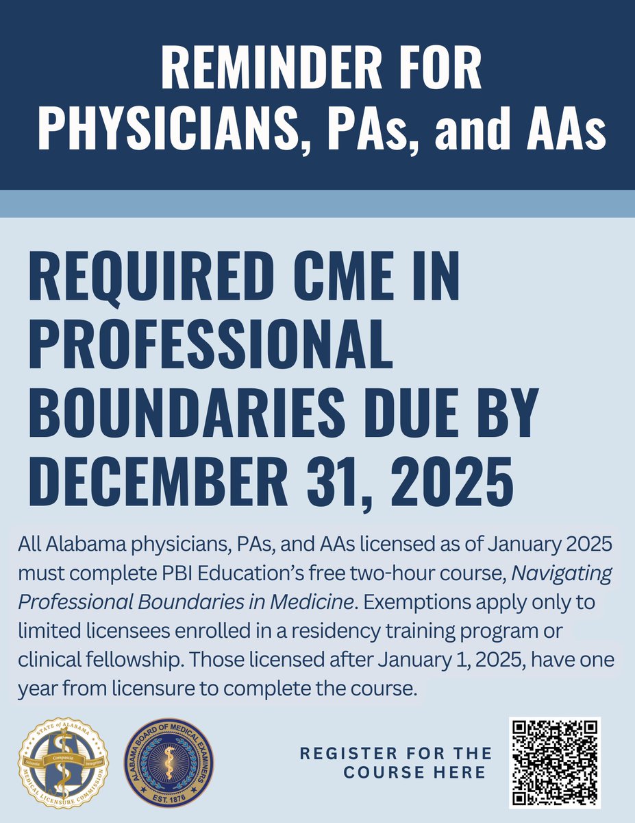 AL Board of Med Examiners & Licensure Commission tweet media