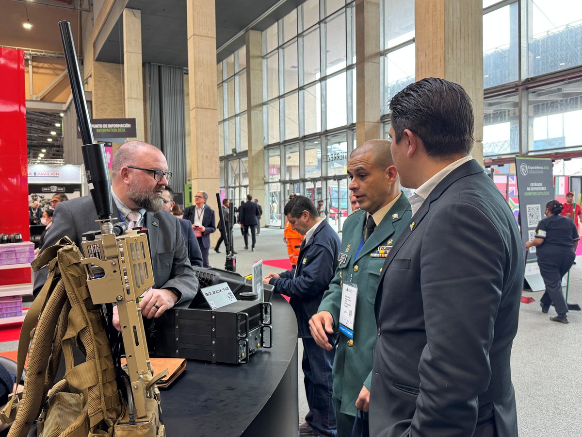 AllenVanguard's tweet photo. Day 1 at #ExpoDefensa2025 and BD Director, Stu Wilson has been busy representing Allen-Vanguard at our partner's booth – @Codaltec @ Hall 17 - D220.

Please come by and visit Stu to discuss our Tactical RF Protection systems that offer a strategic EW advantage. https://t.co/TV6mhce9qu