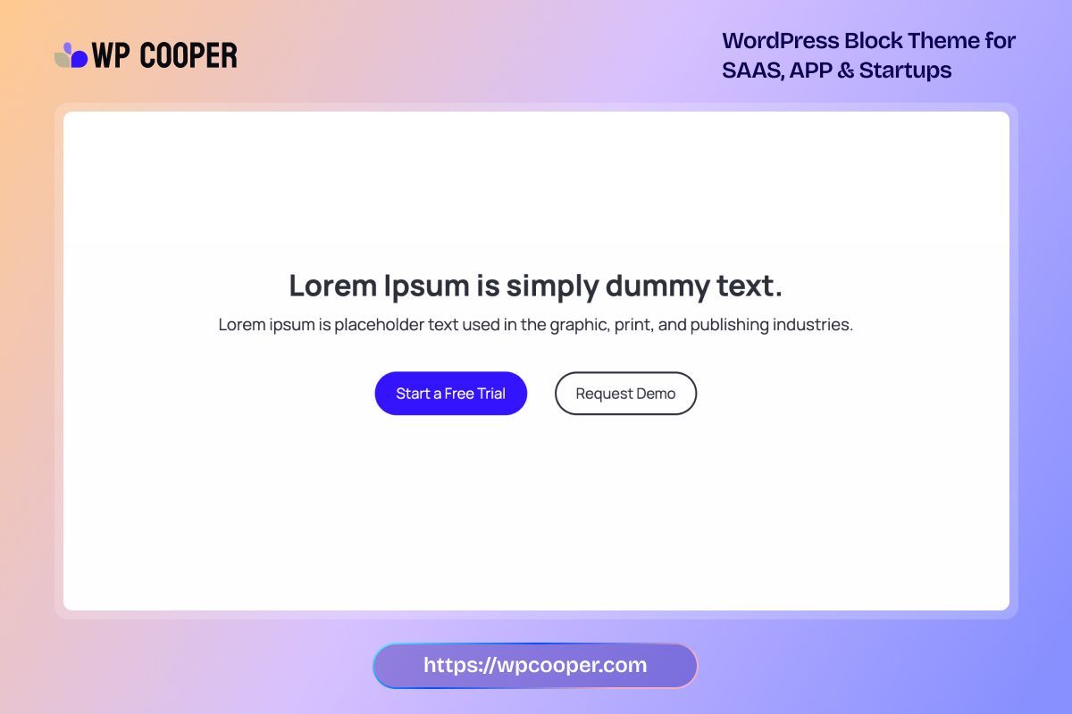 wp_cooper's tweet image. A simple CTA made in FSE.

Get started for free: wpcooper.com