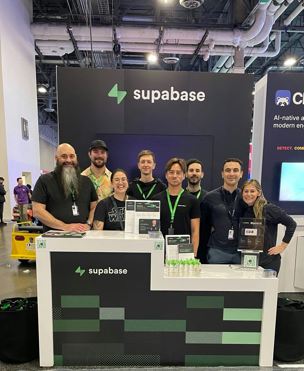 supabase's tweet image. Headed to #AWSreInvent? 

Find us at booth #1857 to chat with the team, and don’t miss our CEO, Paul Copplestone&apos;s (@kiwicopple) session on scaling globally

See you in Vegas! ⚡
supabase.com/aws-reinvent-2…