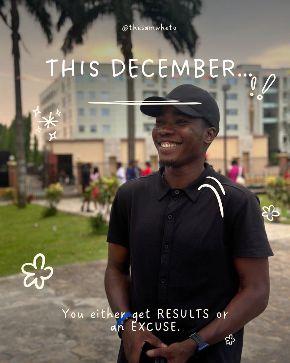Thesamwheto's tweet photo. December is the final lap of 2025 and I’m choosing RESULTS over excuses.
No more “maybe tomorrow”… this month, we finish strong. 💪🔥

Your goals are still valid.
Your dreams are still possible.
Your story is still unfolding. https://t.co/GriowmSNbt