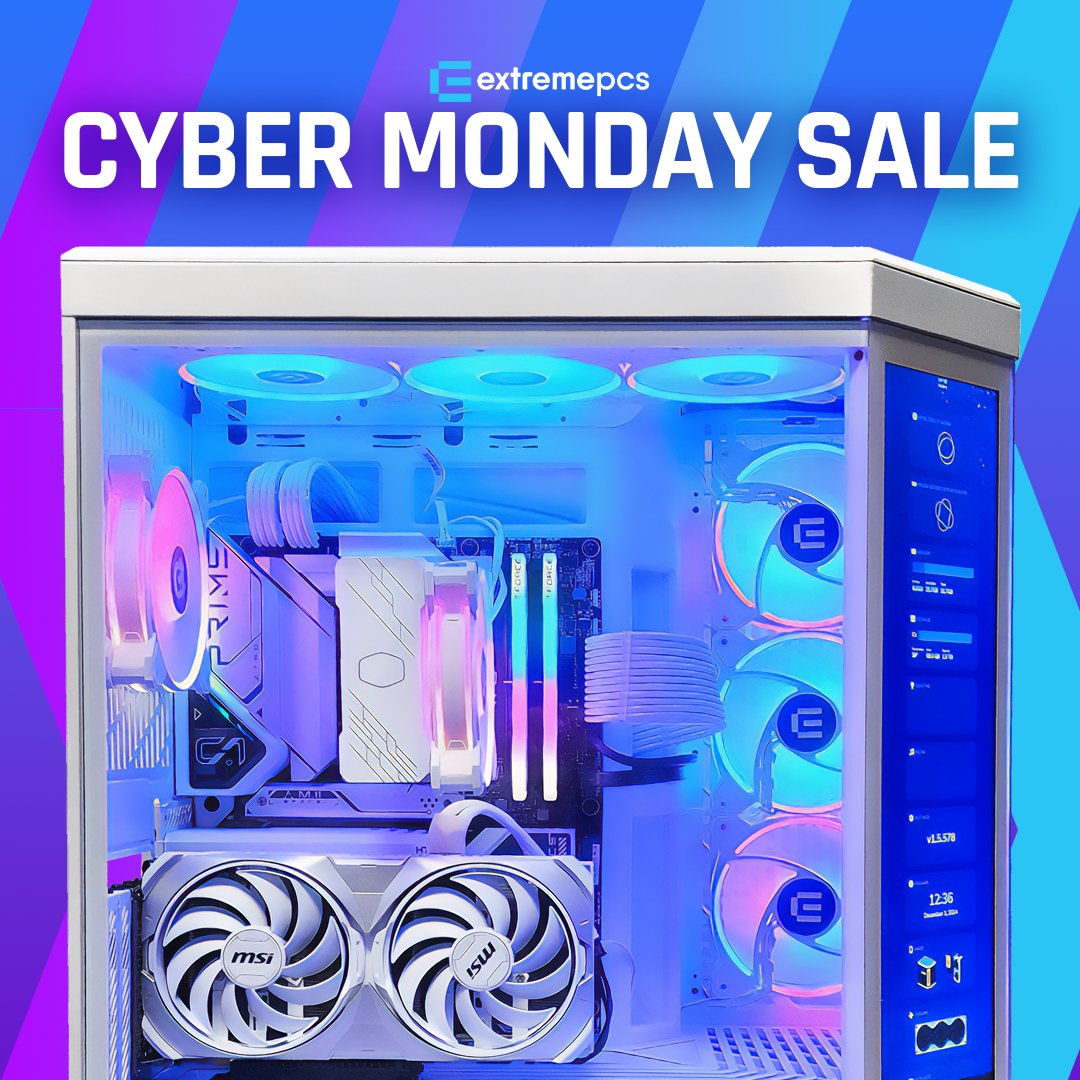 extreme_pcs's tweet image. Exclusive savings on custom PCs. Today only at ExtremePCs.com

#CyberMonday #CustomPC #GamingPC #PCBuild #PCGaming #UpgradeYourRig