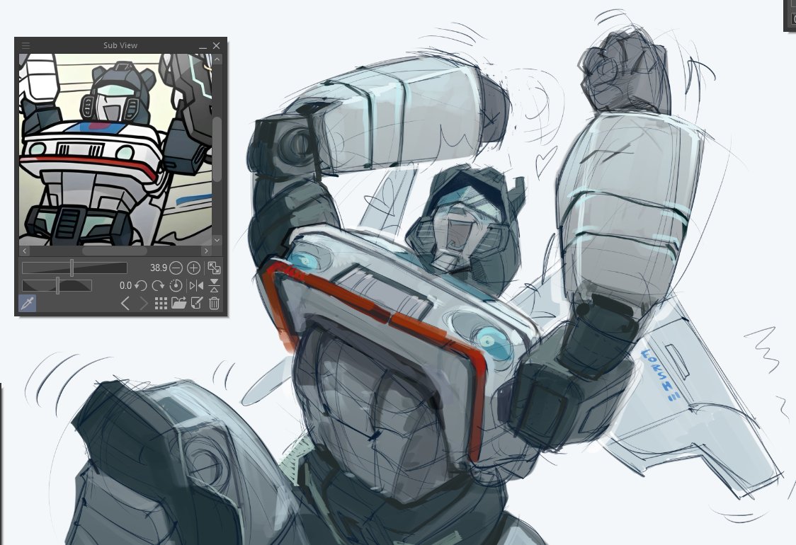 Some Jazz I sketched the other week

 What a mech full of joy and whimsy! Based on that lil panel from TF Go Go I think?