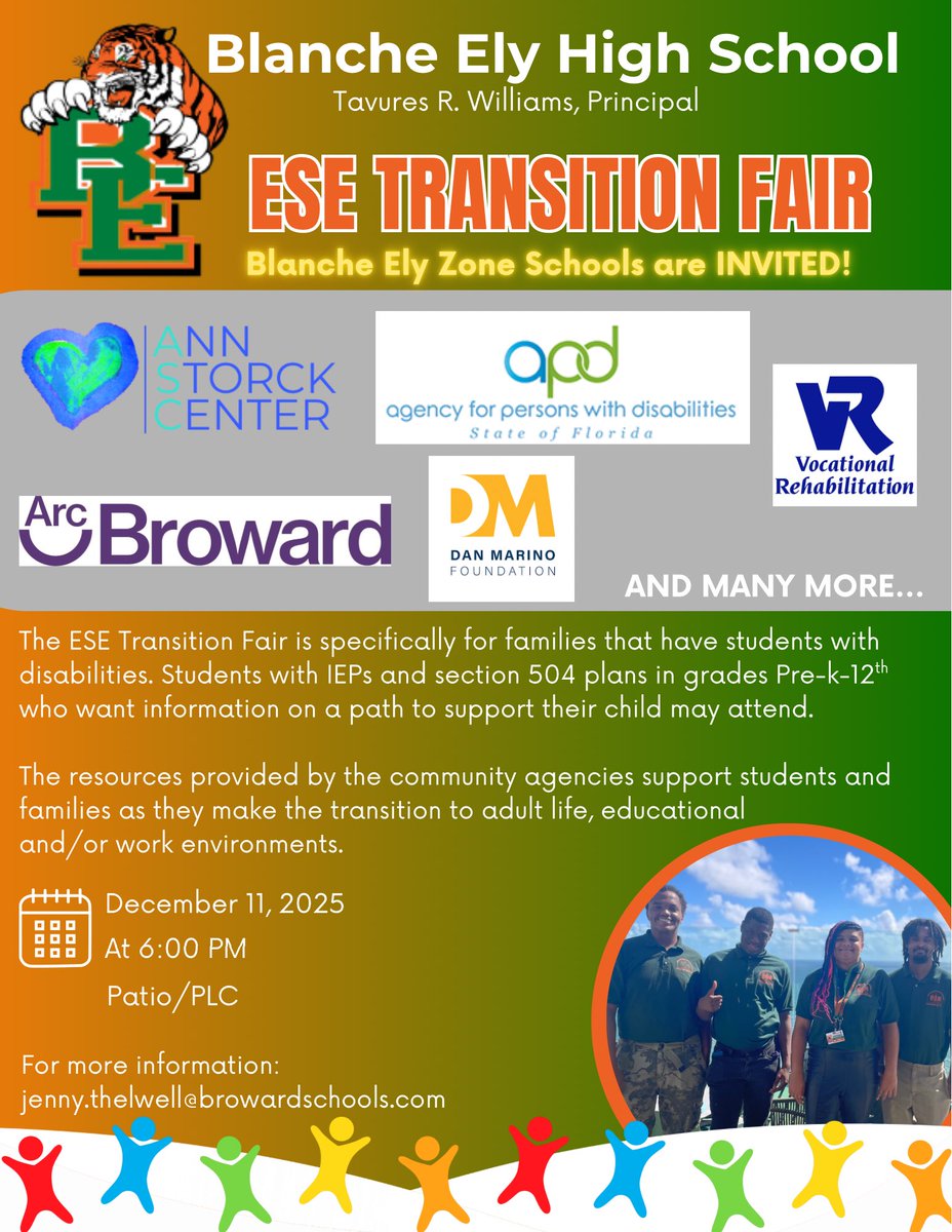 blanche_ely's tweet image. It’s December and we have events planned for our students &amp;amp; community! 

Dec 3- The Road to Graduation (virtual)
Dec 4- NCAA Eligibility (in-person)
Dec 11- ESE Transition Fair (in-person)

Please don’t miss out on important information that will be shared during these sessions.